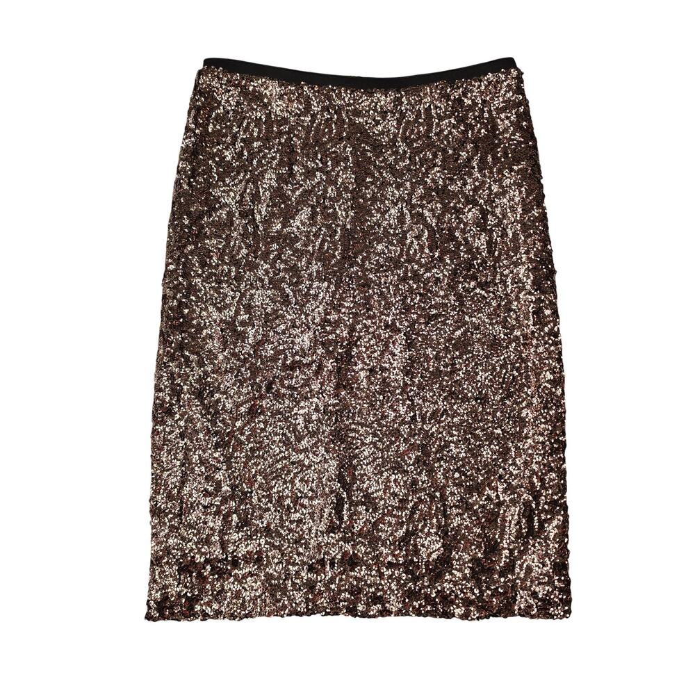 Cremieux Skirt Womens Small Rose Gold Sequin Pencil Party Holiday NYE Coquette